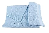 Boys Luxury 100% Cashmere Baby Blanket - 'Baby Blue' - hand made in Scotland by Love Cashmere - RRP 