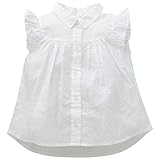 西松屋 ドット袖フリル半袖ブラウス 【110cm・120cm・130cm・140cm】　130　ホワイト