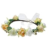Domybest子供　花冠　　フラワーヘアバンド　ヘッドドレス ヘアアクセサリー　結婚式　ブライダル　子供用　髪飾り 女の子 　キッズ 髪飾り 花かんむり ウェディング フラワー ヘッド　5色選べる 