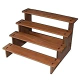 Hyack マルシェ什器 ディスプレイスタンド 木製 卓上 ひな壇 展示台 陳列 飾り棚 ディスプレイ（四段）