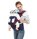 QSuper ベビーキャリア 抱っこひも おんぶひも ヒップシートキャリア 子守帯 肩 腰 負担軽減 通気性 新生児 赤ちゃん 出産祝いプレゼント 多機能 5WAYタイプ zt16012 (ダークブル