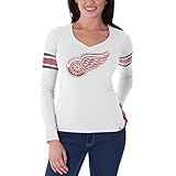 NHL Detroit Red WingsレディースHomerunロングスリーブTee XL ホワイト
