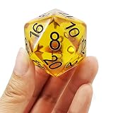 Bescon Amber Jumbo D20 38MM, Big Size 20 Sides Dice, Big 20 Faces Cube 1.5 inch