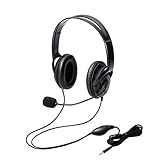 エレコム ヘッドセット マイク 4極 両耳 オーバーヘッド 耐久コード 40mmドライバ 1.8m HS-HP23TBK