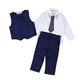 Cutelove　 ベスト+シャツ+ネクタイ+パンツ4点セット　洋服　男の子　赤ちゃん　春　秋　織　ポリエステル綿　カコイイ