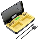 ENEGON NP-FW50急速充電器【PD20W急速充電＆LCD数字表示】｜収納ケース＆SDカードスロット付き｜Sony NEX 3/5/7シリーズ, a3000, a5000, a5100, a55, a6000, a6100, a6300, a6400, a6500, a7, a7II, a7S, a7SII, a7R対応｜ポータブル設計