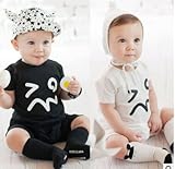 ベビー赤ちゃん　新生児連体服 カバーオール (70-80-90-95cm)各サイズ一枚ずつ　　ブラック 【4点】