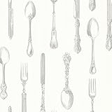 Brewster 347 – 20117価格シルバーヴィンテージSilverware壁紙、 347-20117 1