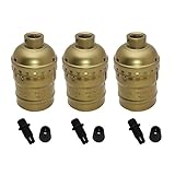 LJY 3-Pack UL Listed E26/E27 Edison Socket Medium Screw Base Retro Pendant Lamp Holder Without Switc