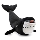 ZHONGXIN MADE 深海魚ホッキョククジラぬいぐるみ黒長い本物のようなクジラぬいぐるみ、スーパーソフトリアルな海洋シミュレーション人形枕ぬいぐるみ子供用ギフトシリーズ、44cmホッキョククジラ…