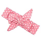 【ノーブランド品】 子供　女の子　ヘアバンド　カチューシャ　ドットパタン　かわいい　ヘアアクセサリー　ギフト　全5色 - ピンク