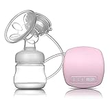 Anself (youha)健康 BPAフリー シングルエレクトリック 乳房ポンプ ボトルと乳首付き ポータブルシンプルミルクポンプ USBケーブル付き