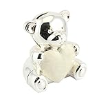 Cute Silver and Ivory Teddy Bear Shaped Money Bank by Haysom Interiors by Haysom Interiors
