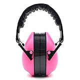 TOENNESEN 安全性耳マフ射手の聴力保護の折り畳み式のヘッドバンド耳カップパッド (赤い色)