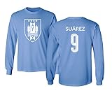 TCAMPウルグアイ2018 National Soccer # 9 Luis Suarez世界選手権メンズ長袖Tシャツ Youth Medium