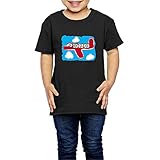 ファッション ボーイとガール 飛行機 カートゥーン ポスター Ｔシャツ タイツ Black Size 4 Toddler