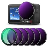 K&F CONCEPT Osmo Action 5Pro/4/3 用フィルターセット(PL+ND8+ND16+ND32+ND64+ND1000) 【元レンズに直接はめ込むだけで取付可能】ND 減光フィルター CPL 偏光フィルター レンズ保護 AGC光学ガラス 高透過率 減光量調整 反射除去 28層ナノコーティング 撥水防汚 装着簡単