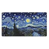 MTG プレイマット 星空の夜 TCG プレイマット ボードゲーム カードゲーム トレーディングカードゲーム プレイマット MTG TCG デスクマットパッド 滑らかな表面 ラバーベース ステッチエッジ オリジナル手描き (35X60CM)