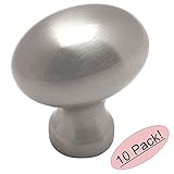 Cosmas ® 6022snサテンニッケルOval Oblongキャビネットノブ – 10パック