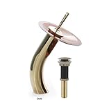 Kraus KGW-1700-PU-10G-CL Single Lever Vessel Glass Waterfall Bathroom Faucet Gold with Clear Glass D