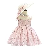 RoRykon 夏 女の子 ワンピース プリンセスドレス 子供ドレス キッズドレス フラワーワンピース　シフォン 可愛い帽子付き お姫様 結婚式 発表会 演奏会 文化祭 卒園式 パーティー 用 ワンピ