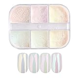 オーロラパウダー ミラーパウダー 6色 クリア オーロラシェルパウダー ネオンパウダー ネイルパウダー オーロラネイル ミラーネイル パウダー ネイルアート レジン ジェルネイル