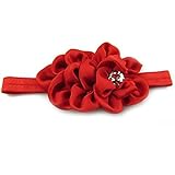 Generic赤ちゃんガールズシフォンヘアバンドHairbowヘッドカチューシャフラワー花柄写真プロップ(赤)