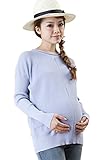 Sweet Mommy 上質オーガニックコットン103％ ふっくら 暖か 片畦編み プチドルマン 袖リブ 裾リブ 着痩せ 優しい肌触り ニット セーター 授乳 トップス 授乳服 マタニティ/M パープ