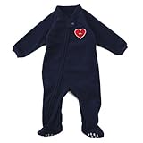 Anak Jujur フリース ジャンプスーツ ベビーの防寒に【ネイビー:80】