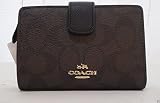 コーチ 財布 Coach Signature PVC Leather Medium Corner Zip Wallet Brown [並行輸入品]