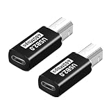 [LUIYNG] Type-C to Type-B MIDI 変換アダプタ USB 2.0標準転送レート480 Mbps スマホ、MIDIキーボード、デジタルピアノ、プリンター、電子ピアノ、印刷機などに対応 2個入り ブラック