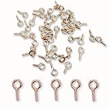 ミルティクラフト 基礎金具 ヒートン アクセサリーパーツ キーホルダー 50個セット (ホワイトシルバー 10mm)