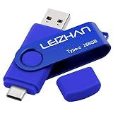 Leizhan 3.0 USB Cフラッシュドライブ 256GB Type Cフォトスティック HTC 10 Huawei P20 Samsung Galaxy S10 S9 Note 9 S8 S8 Plus用 ブルー