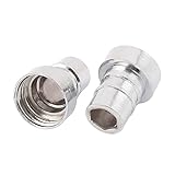 uxcell　水タップコネクタ　蛇口継手　メタル　シルバートーン　メススレッド　ファスナー　2個