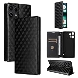 For Nothing Phone (3a) Lite ケース 手帳型 カバー 財布型 皮革磁性 カバー 耐衝撃 全面保護 カード収納 レ着 ザー カードポケット 手作り スタンド機能付き マグネット 吸 (ブラック)