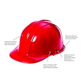 Sellstrom 69530 6 Point Ratchet Suspension Slotted Hard Hat, Red by Sellstrom