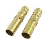 uxcell ホースコネクター　ストレートホースコネクタジョイナー　エア?ウォーターガス　2個　10mm　ゴールドトーン　真鍮