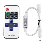 LitaElek 単色SMD 5050 5630 3528 2835 LEDテープライトコントローラ RFワイヤレスリモートコントロール DC 5V - 24V 12ADCジャックミニLED調光器雰囲