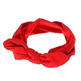 Domybestベビーヘアバンド 　リボン　キッズ 子供 カチューシャ 髪飾り ヘアアクセサリー 新生児 赤ちゃん 出産祝い 祝い 誕生日 記念日 撮影に 7色 (レッド)