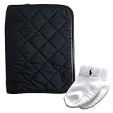 ラルフローレン RalphLauren 出産祝いに迷ったらこれ キルティング母子手帳ケース & ベビーソックス 【ギフト包装 ショッパー付き】 安心の滑り止め付きソックス (ブラック)