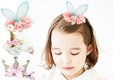 女の子 髪飾り クリップ式 の ヘアアクセサリー (３点セット, 緑色)