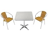 ガーデン3点セット ガーデンテーブル3点セット ガーデンテーブルセット 人工ラタン アルミチェア ダイニングチェア ロビーチェア ガーデンチェア スタッキングチェア ビーチチェア スタッキング アウト