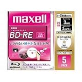 maxell 録画用 BD-RE 25GB 2倍速対応 プリンタブル ホワイト ひろびろ超美白レーベル 5枚入 BE25VFWPA.5S