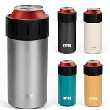 TYESO 缶ホルダー 保冷 ペットボトル 保温 保冷缶ホルダー タンブラー 2WAYタイプ 500ml 缶用 滑り止め 真空断熱 (銀, 500ml)