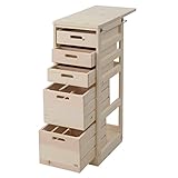 山善(YAMAZEN) 天然木キッチンストッカー 隠しキャスター付き SBK-9030