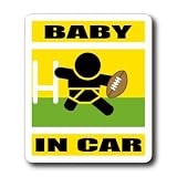 わーるどくらふと BABY IN CAR ラグビーバージョン ステッカー （きいろ）