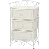 ランドリー 収納家具 3段チェスト ホワイト