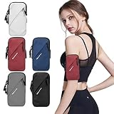 Sports arm bag アームバンド スマホバンド Vestey ランニング スマホ ポーチ 防水 スマホケース magic tape design ブラックマジックデザイン 防水 耐汗デザイン 多色選択 (レッド)