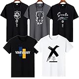 [HISITOSA] Tシャツメンズ 半袖 綿100% 5枚組 シャツ 下着 インナーシャツ 肌着 夏服 軽い 柔らかい シルエット おしゃれ ファッション 人気 快適 (ミックスカラー1, 5XL)