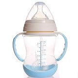 乳製品PP水ガラス哺乳瓶赤ちゃんカップハンドルの子供の赤ちゃんの哺乳瓶240ミリリットル赤ちゃんフィーダーカップ
